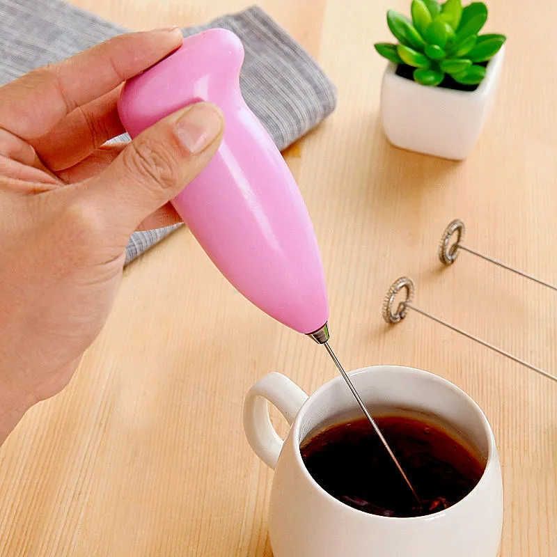 Mini Handle Stirrer Egg Coffee Milk Drink Electric Whisk Mixer Frother Foamer, Purple