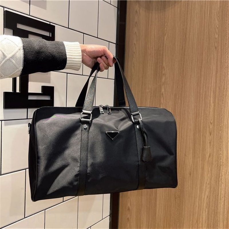 Re-Nylon and Saffiano leather duffle bag