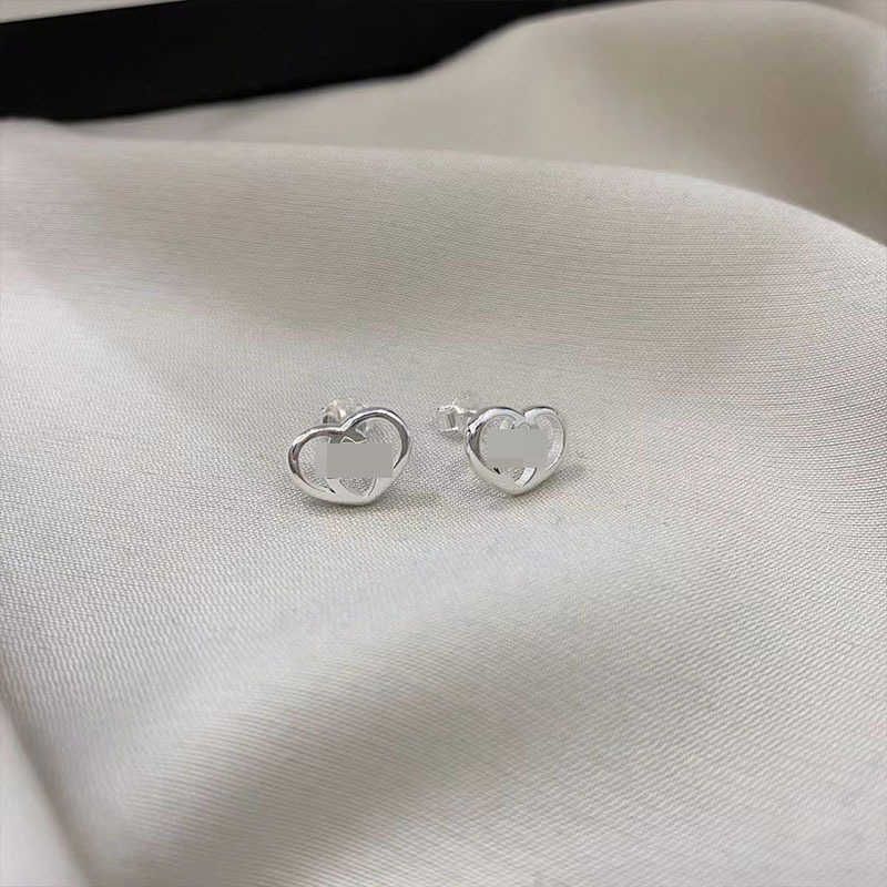 Boucles d'oreilles d'amour creux-925 Silver