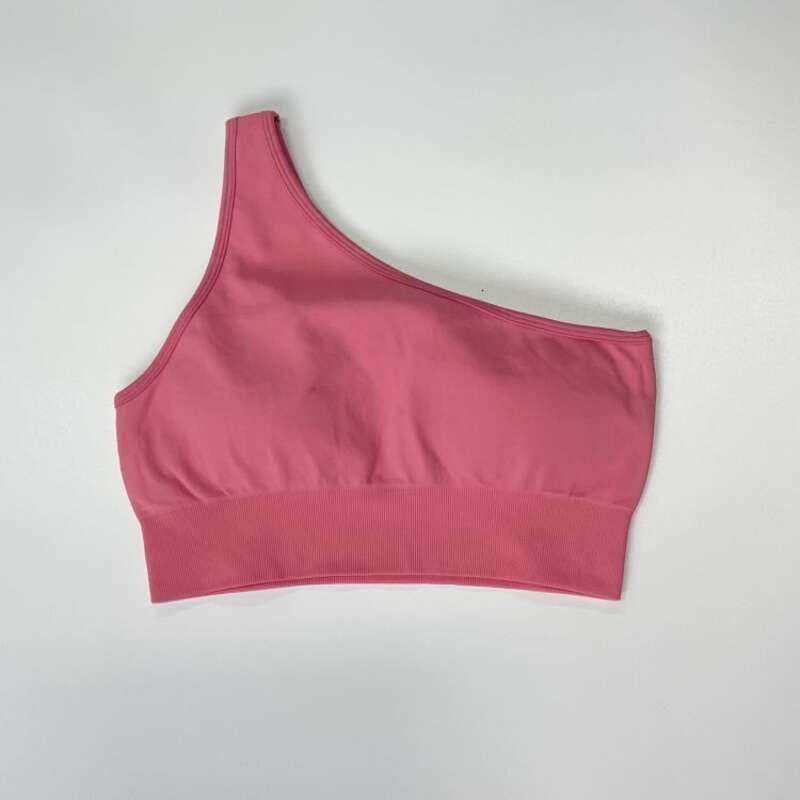 Oblique Shoulder Bra - Pink