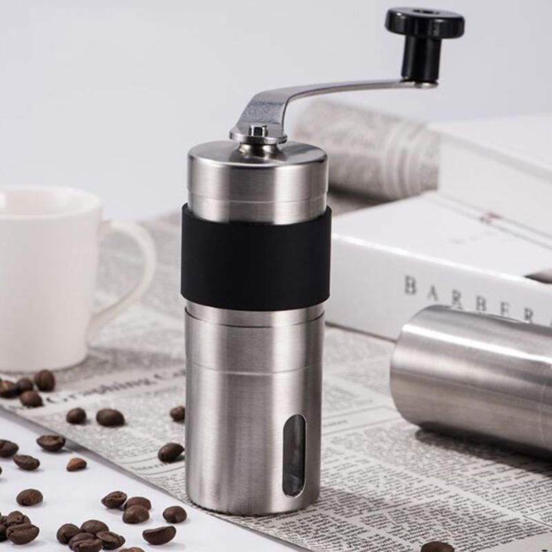 Portable Manual Coffee Bean Grinder Stainless Steel Mini Hand Mill Burr  Tool NEW