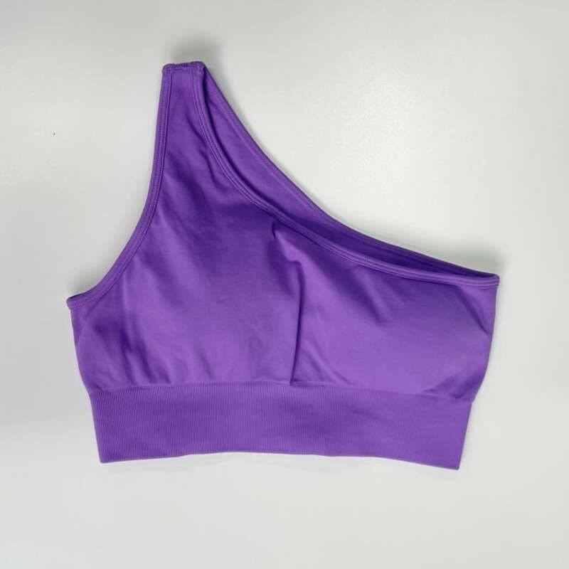 Oblique Shoulder Bra - Purple