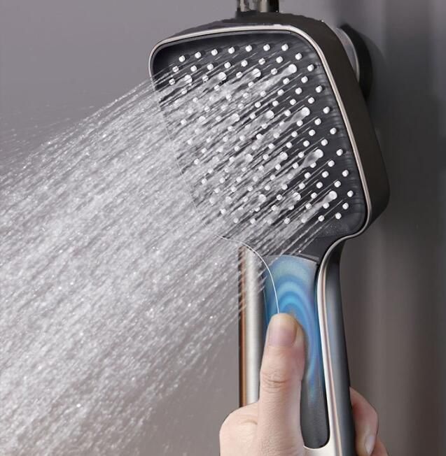 HKNOKE High Pressure Shower Head Premium ABS 3 Mode Water Saving Shower  Head And One Hand Switch Button, ABS Grey Shower Head And Handheld Showers  From Nokesales, $12.28