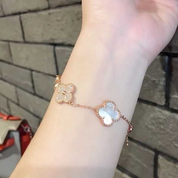 8 # bracelet blanc en or rose