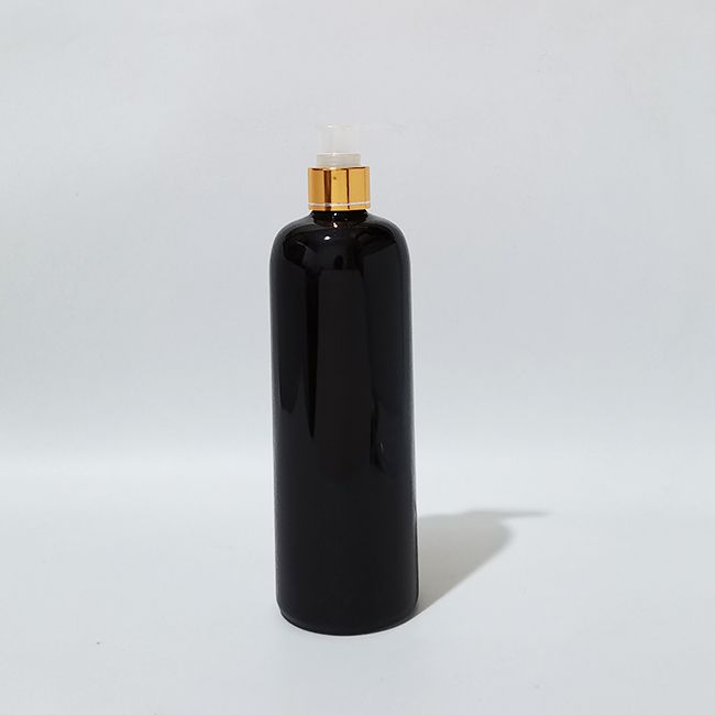 500ml black gold clear plastic