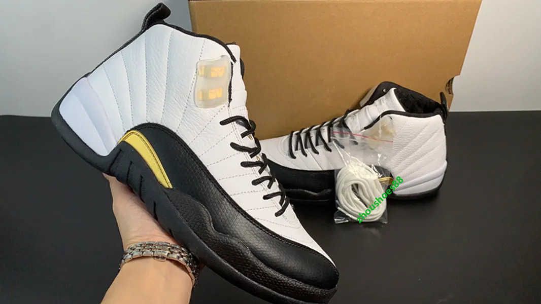 Black white top and gold 12s