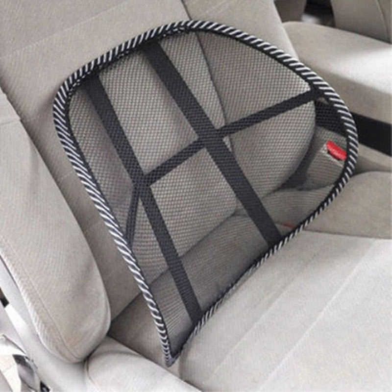 China Black Car Back Rest With Lumbar Support Mesh Cushion Pad