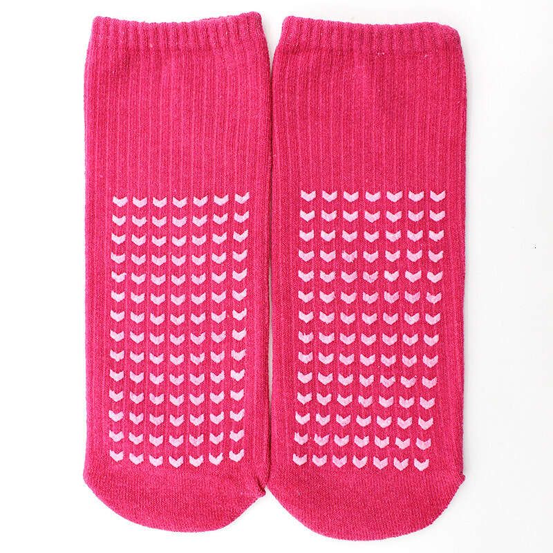 Yapıştırılmış pamuklu çorap gül kırmızısı 【Kolay