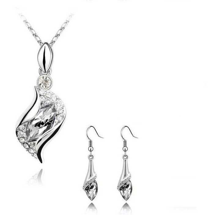 Witte tweedelige Set-Crystal Wedding Je