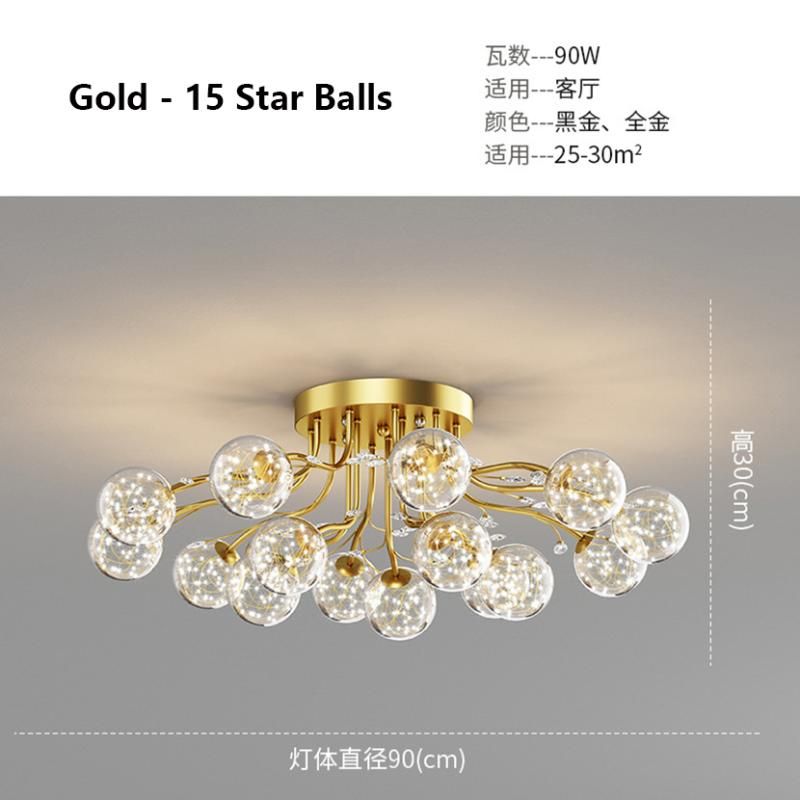 Gold 15 Star Balls RC Dimmable