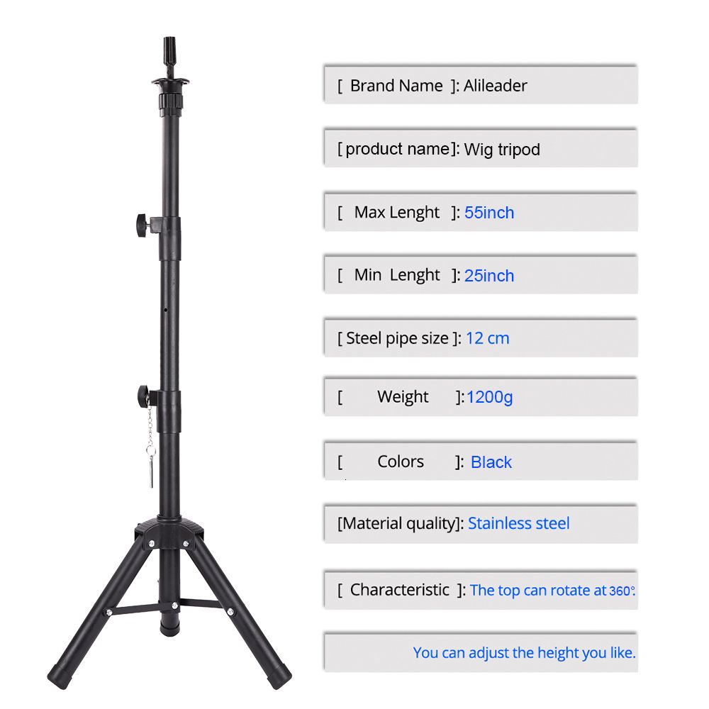  Heavy Duty Wig Stand Tripod - 55 Inch Mannequin Head Stand Wig  Stand Tripod with Head Wig Head Stand with Mannequin Head Adjustable Wig  Tripod Stand for Styling (Mannequin Head