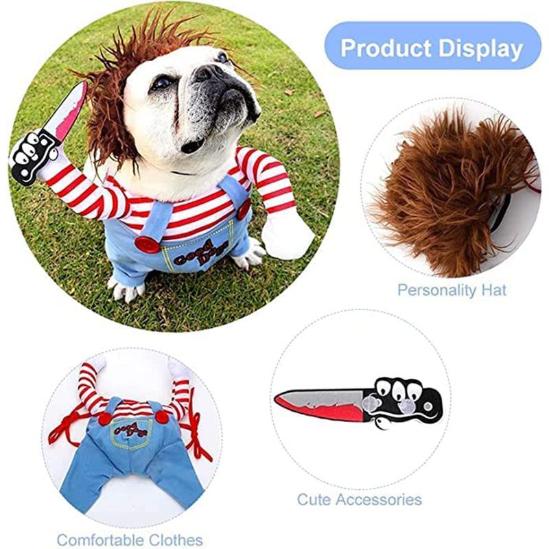 Dog Halloween Costumes, Pet Deadly Doll Dog Costume Funny Dog Costumes Dog  Halloween Costume Clothes for Small Medium Large Extra Large Dogs Pets 