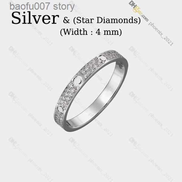 Zilver (4mm) -Diamonds Love Ring