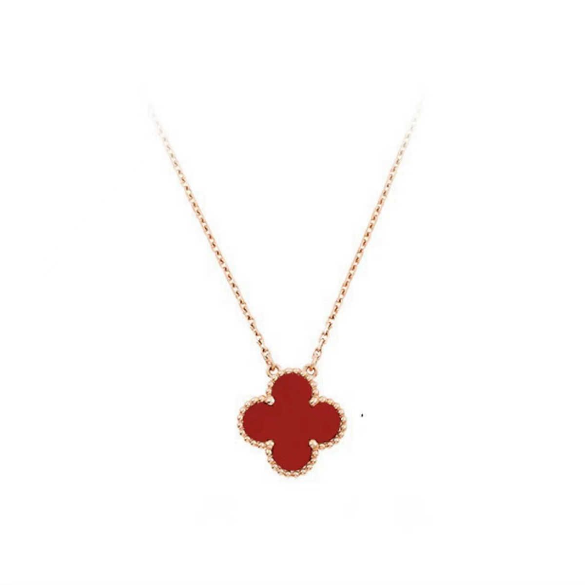 Four-leaf Clover Rose Gold Red Agate n