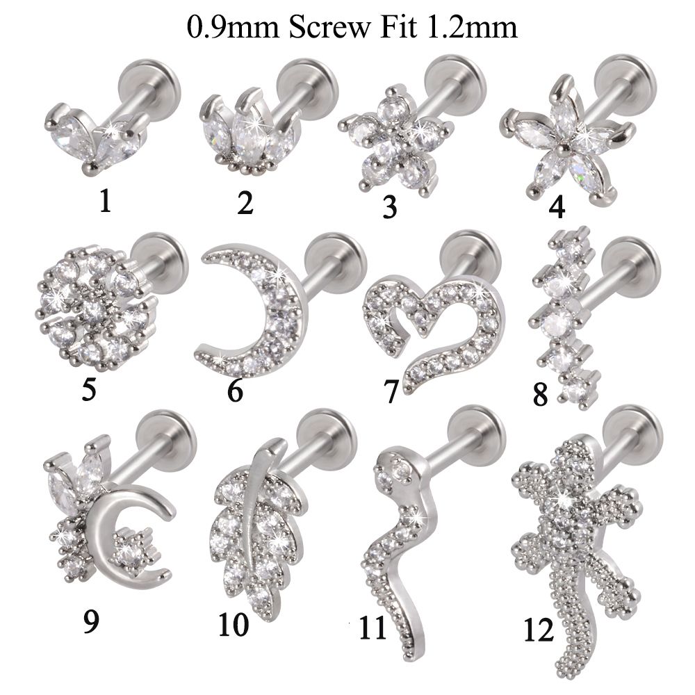 Silver Zircon Set-Steel 1.2x6mm