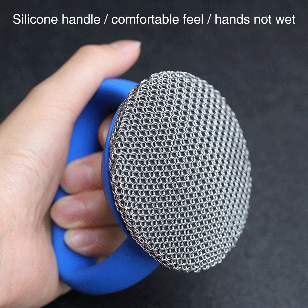 Stainless Steel Cast Iron Cleaner Chainmail Scrubber Skillet Grill Scraper  with Hanging Ring - China Cleaning Brush and Kitchen Dish Washing price