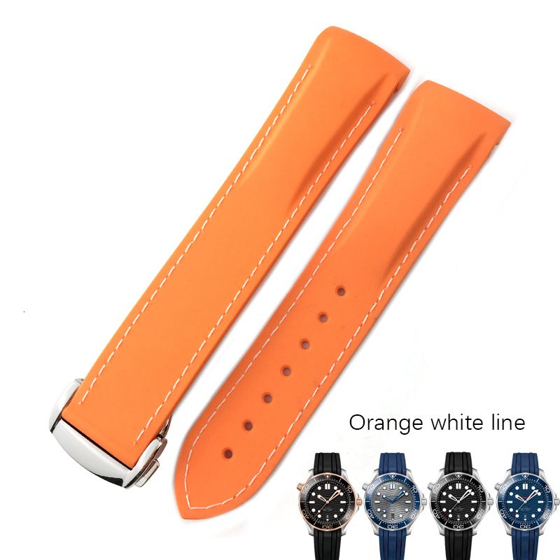 Orange White Line-19mm Black Clasp