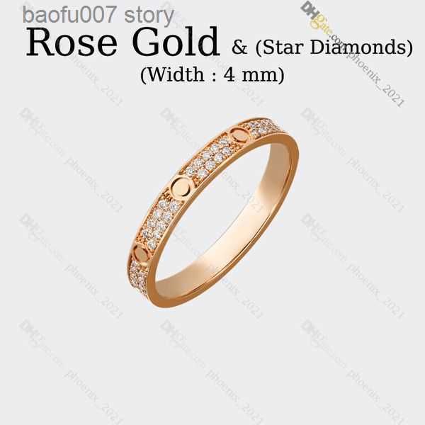 Oro rosa (4mm) -Diamonds Love Ring