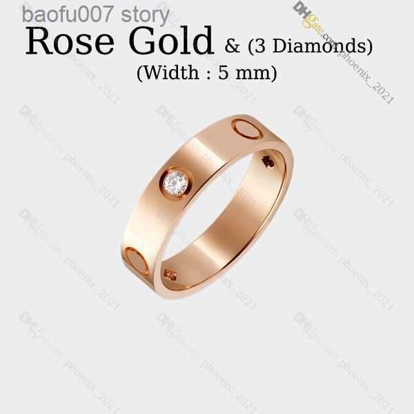 Ouro rosa (5mm) -3 diamante