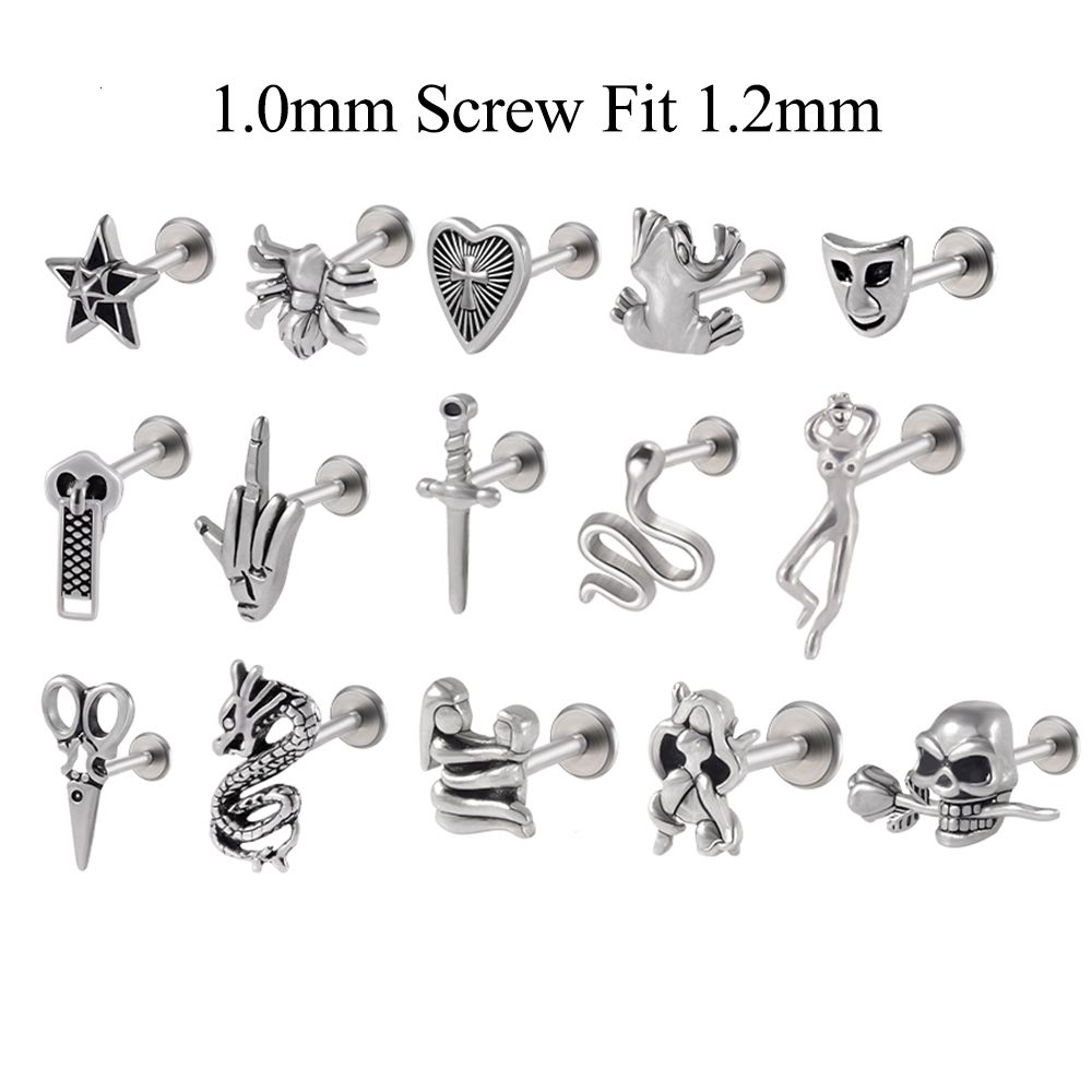 Set in stile punk a 2 acciaio 1.2x6mm