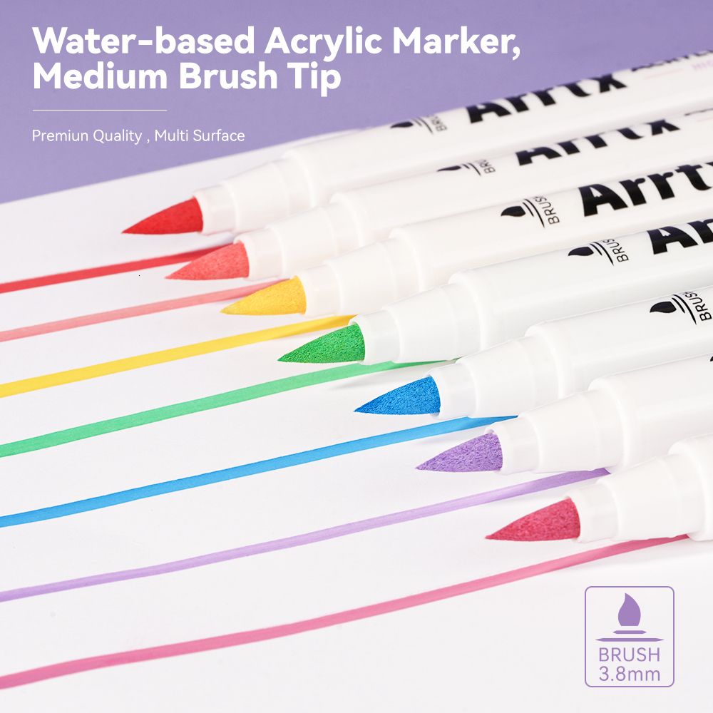 Arrtx Acrylic Paint Pens, 24 Colors Paint Markers for Canvas, Glass, Rock  Painting, Stone, Fabric, Mugs