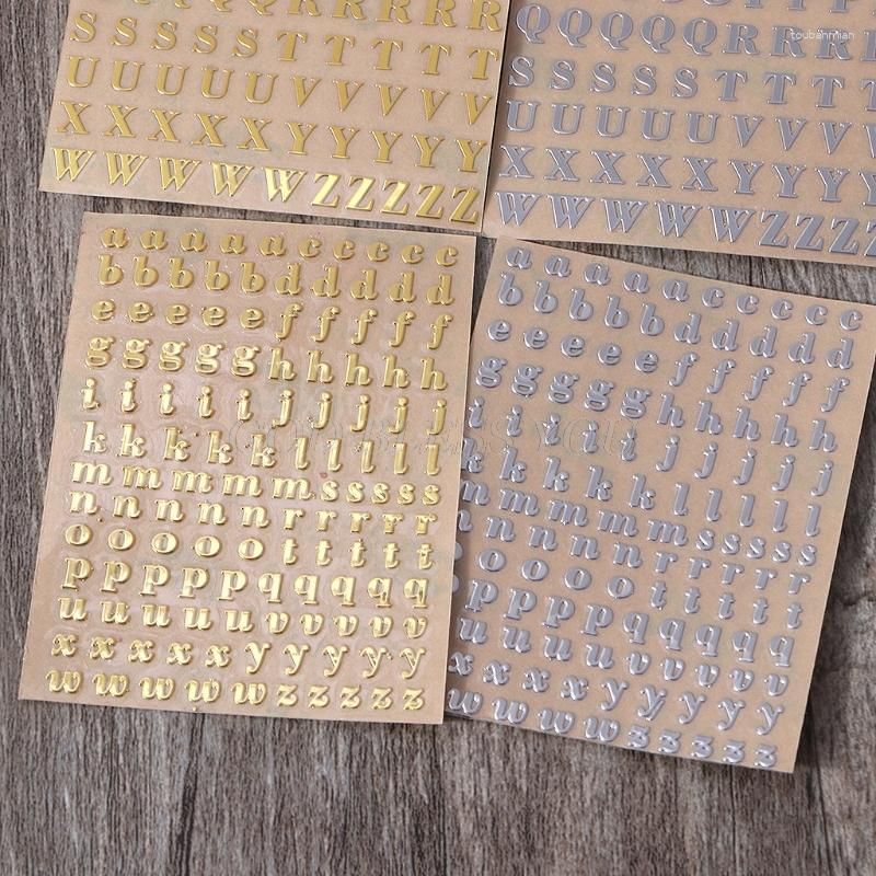 Gift Wrap 2 Sheets Metal Alphabet Stickers Uppercase Letter Lower