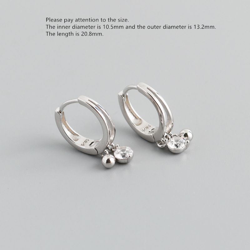 1 pair silver 10.5mm