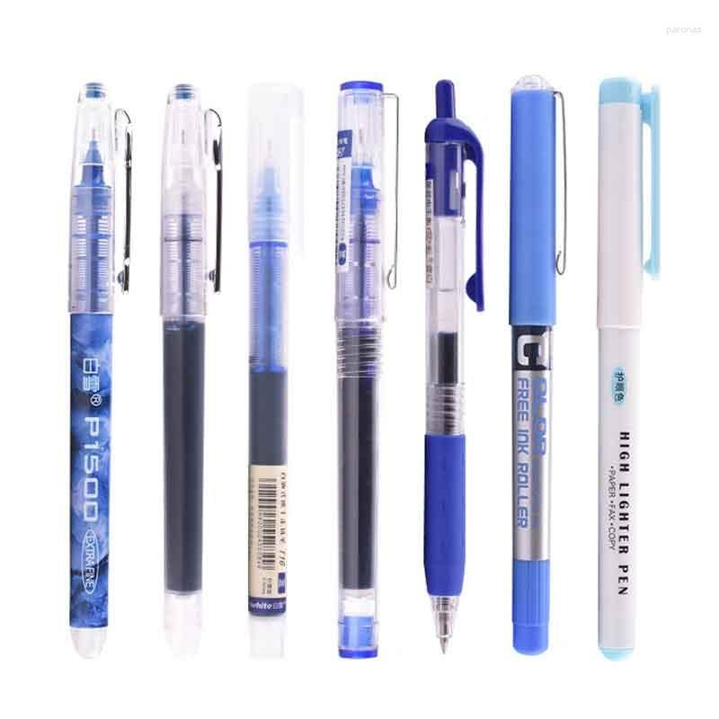 12 Colors/set Ink Straight Liquid Gel Pen Set Colorful Liquid Roller Pen  0.5mm Rollerball Pens for School Office Stationery