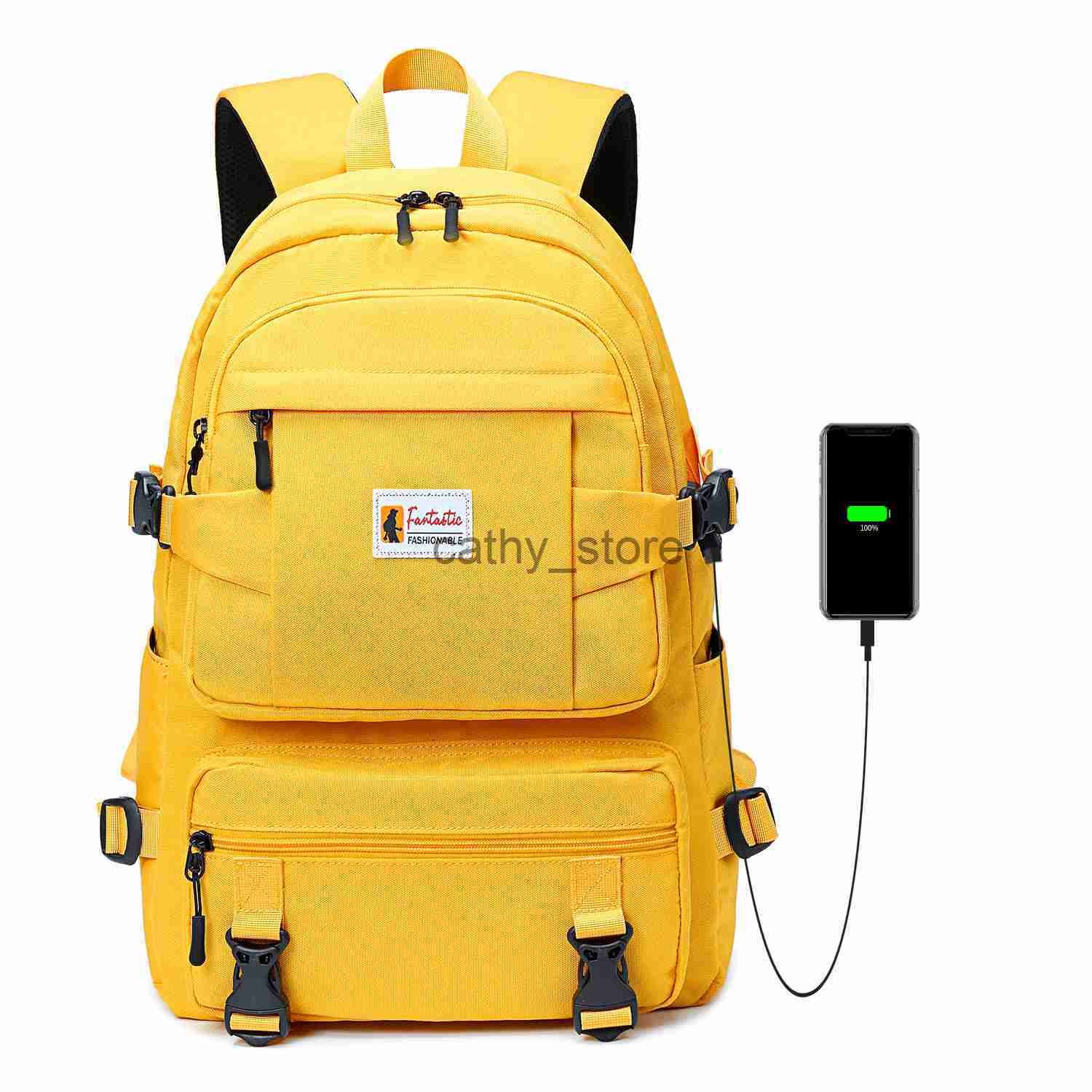 Cute yellow top backpacks for school