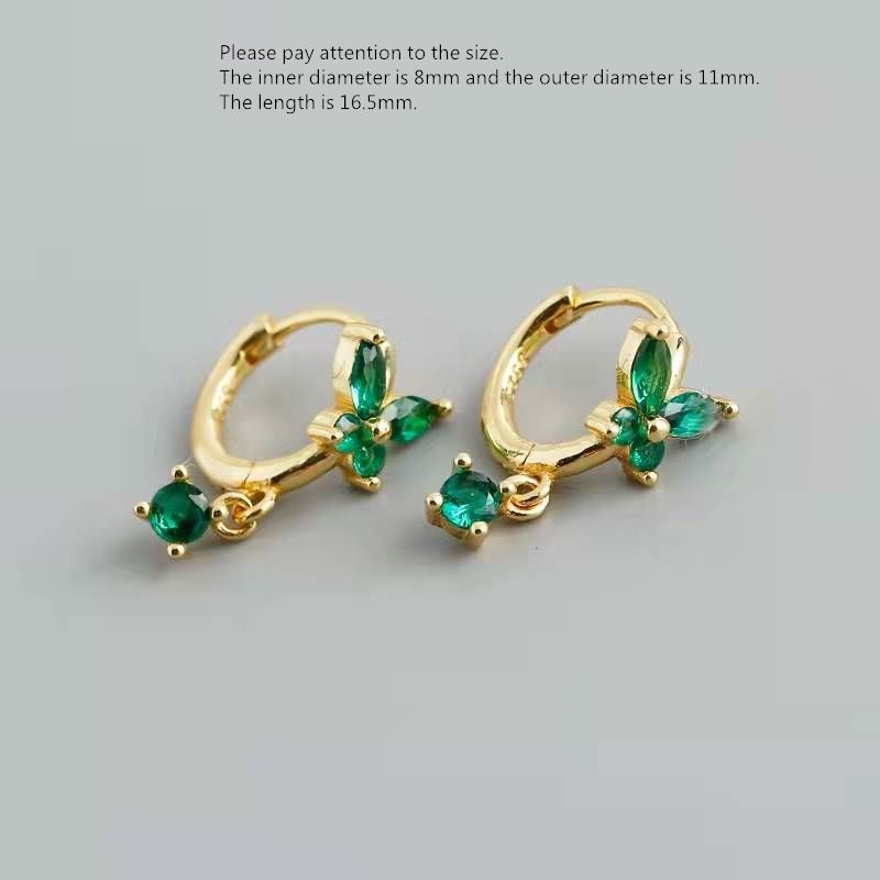 1 pair gold green