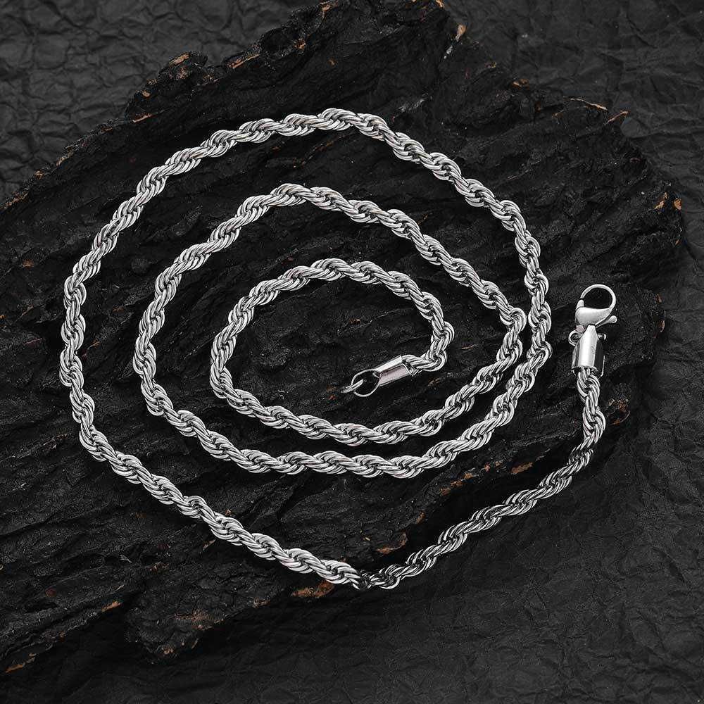 2mm Silver-Rope Chain-24inches