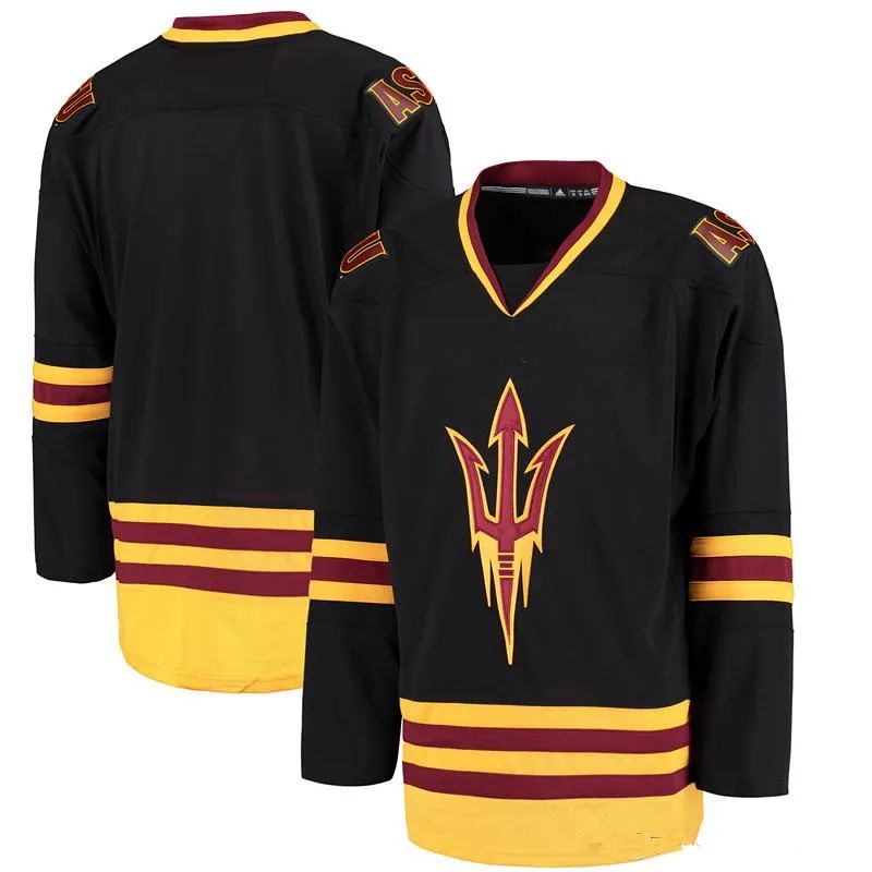 Youth Arizona State Sun Devils 45 Max Prawdzik White Hockey Jersey