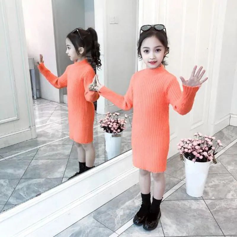 orange barnklänning