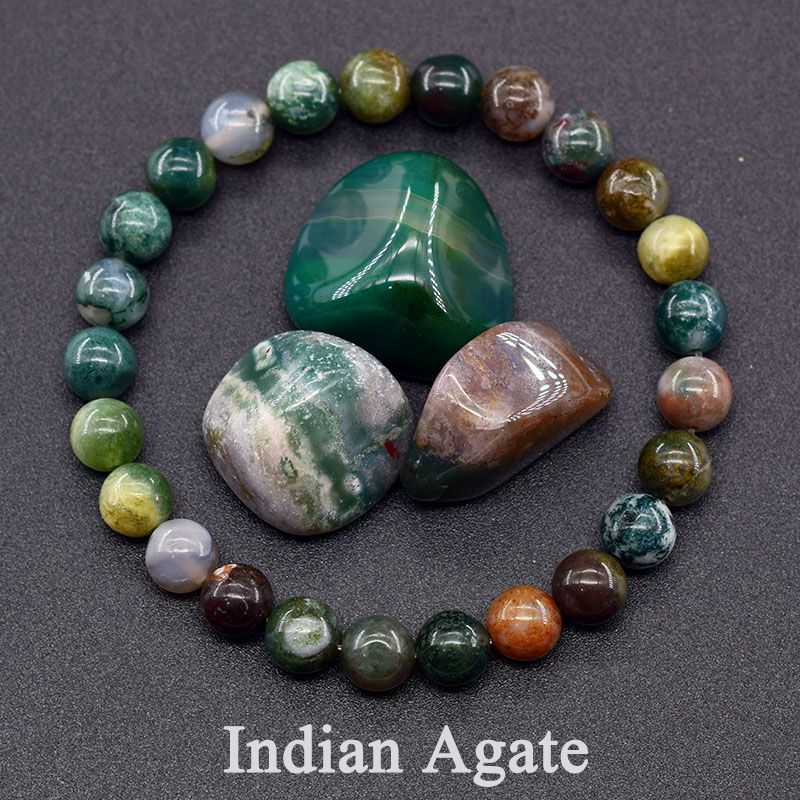 Perles de 6 mm 17 cm (6,69 pouces) 6 agate indienne