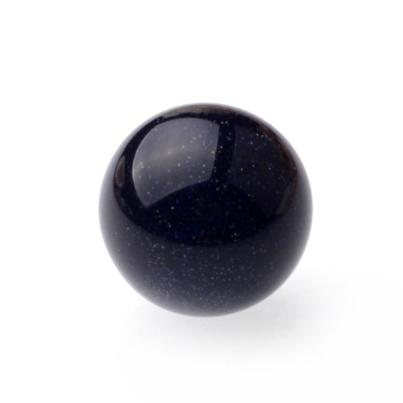 Черный шарик CZ, синий золотой камень