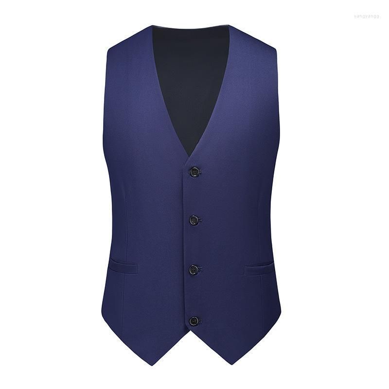 Gilet de costume bleu marine pour hommes