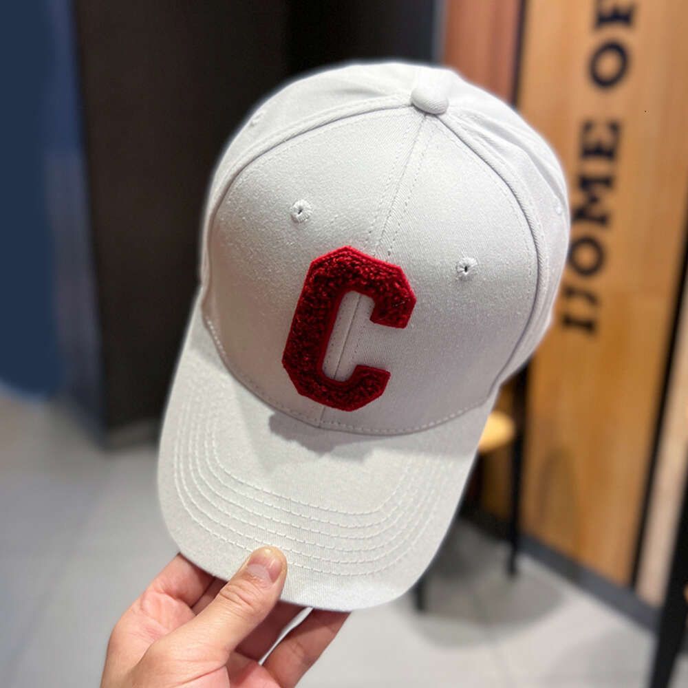 white/red large c-letter baseball hat