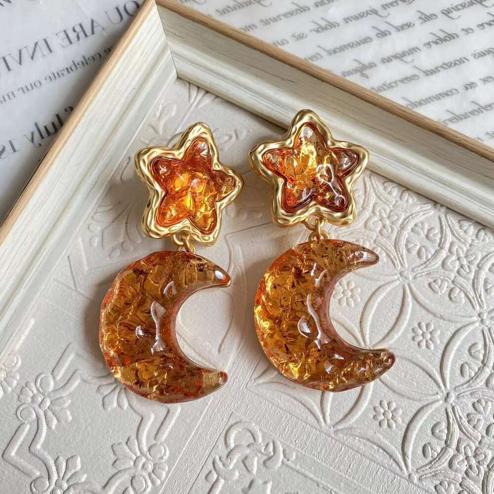 B087 Boucles d'oreilles Rouge Orange