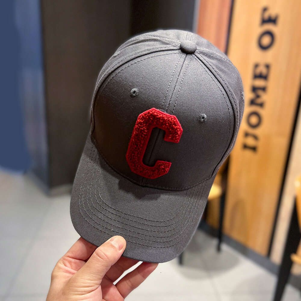 grey/red large c-letter baseball hat