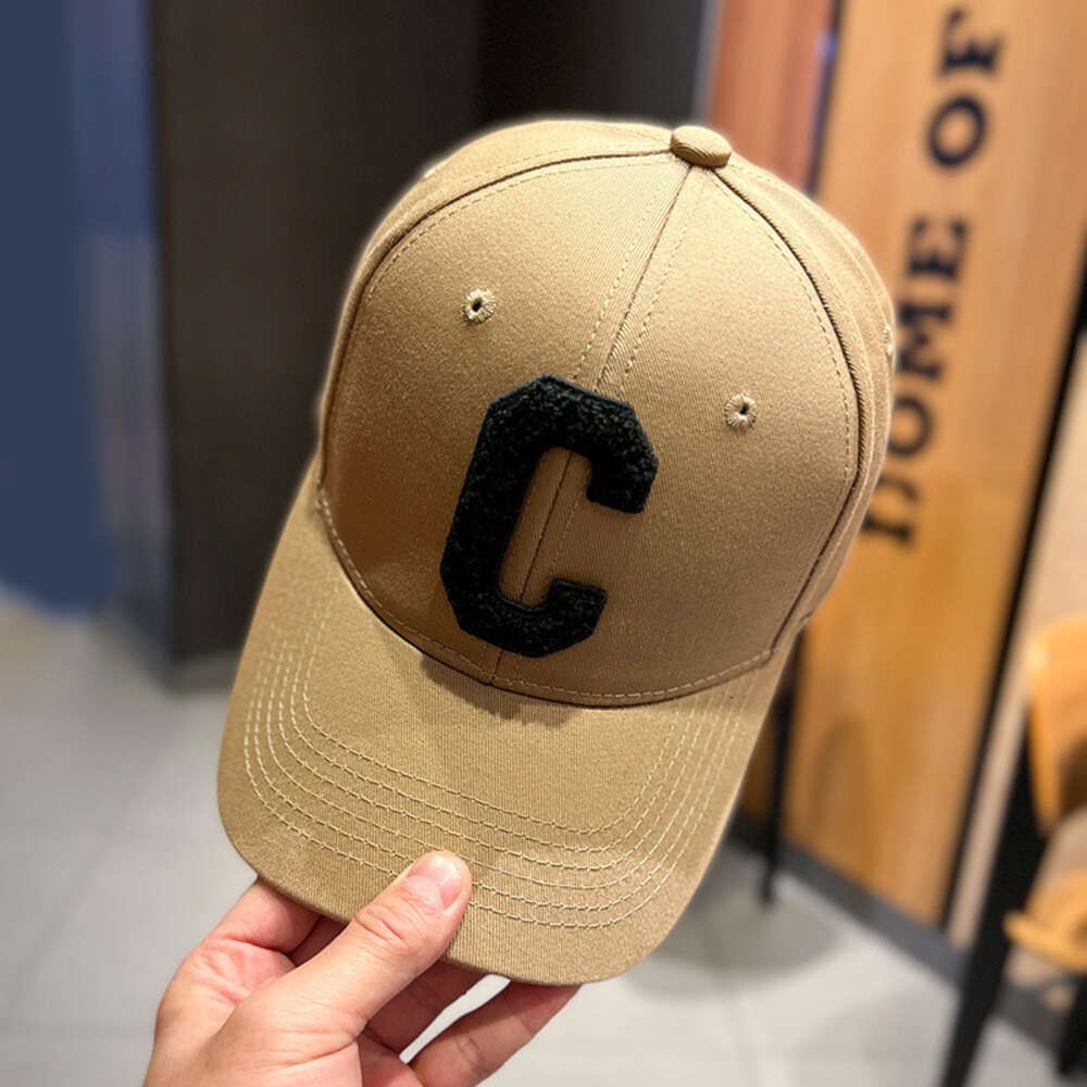 khaki/black large c-letter baseball hat