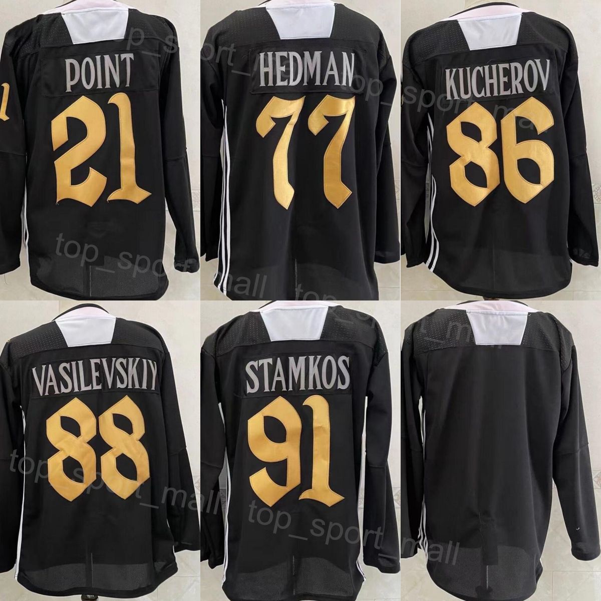 We've restocked our Reverse Retro jerseys online 🤩 Stamkos, Hedman,  Vasilevskiy, Point, and Kucherov are available!