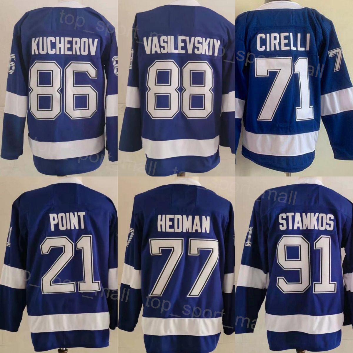 We've restocked our Reverse Retro jerseys online 🤩 Stamkos, Hedman,  Vasilevskiy, Point, and Kucherov are available!