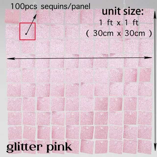 Glitter Baby Pink-30x30cm -- 1x1ft