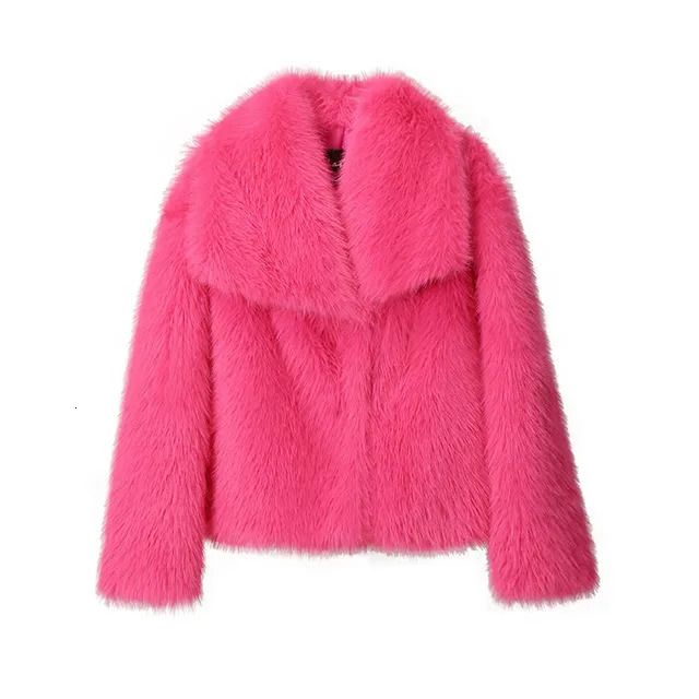 abrigo de piel de rosa