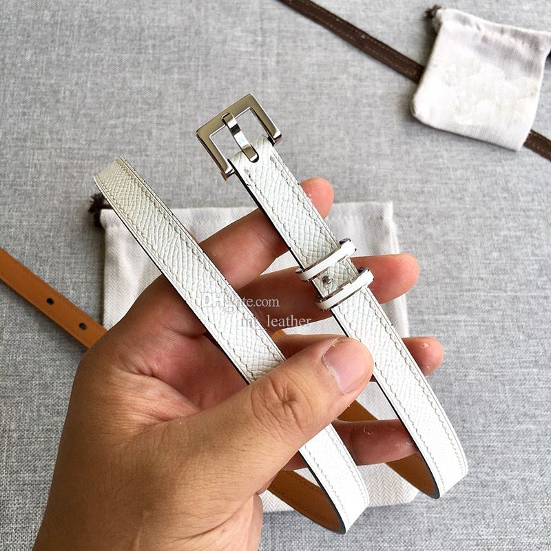 10# 1.5cm silver buckle white belt