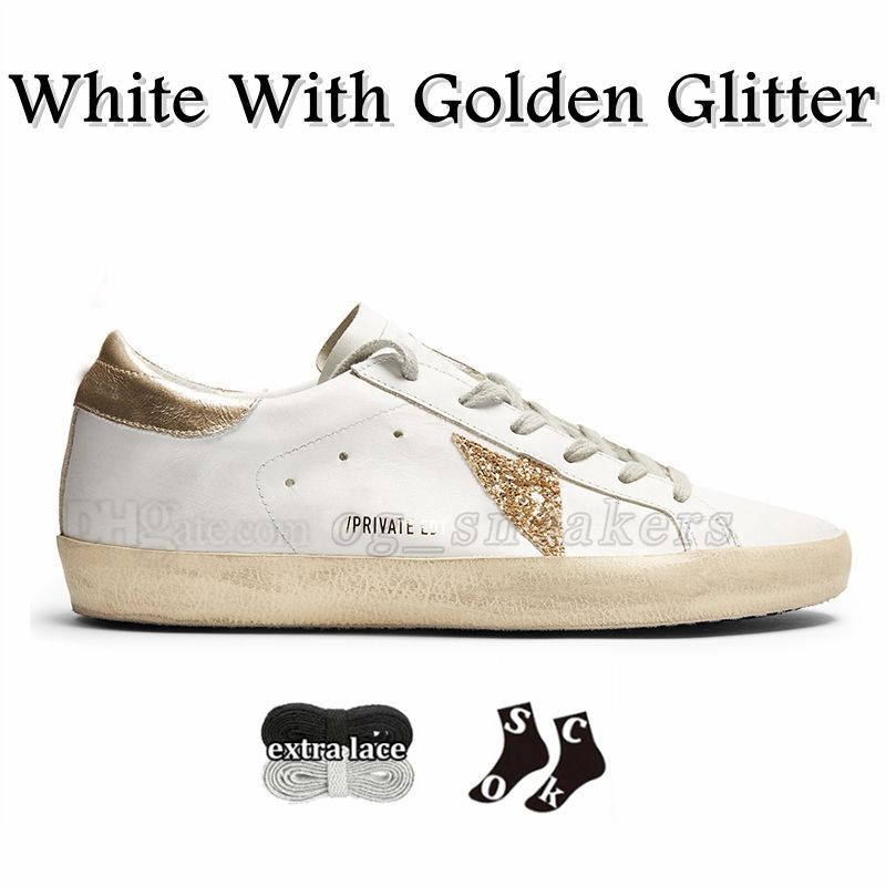 A56 Branco com glitter dourado