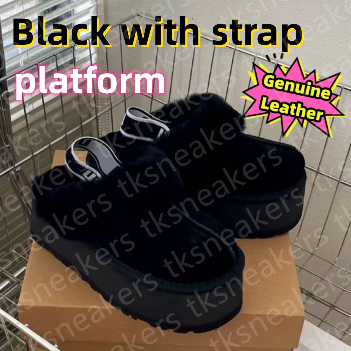 Zwart met strap-platform