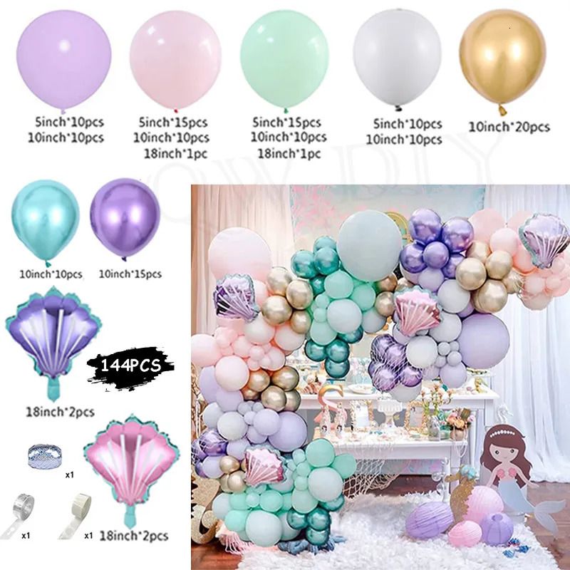 144pcs Mermaid Set-As Picture-Round Oval