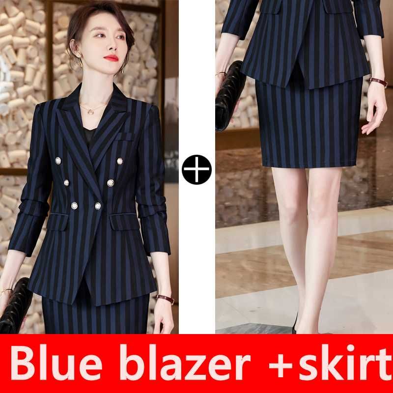 Blue blazer skirt