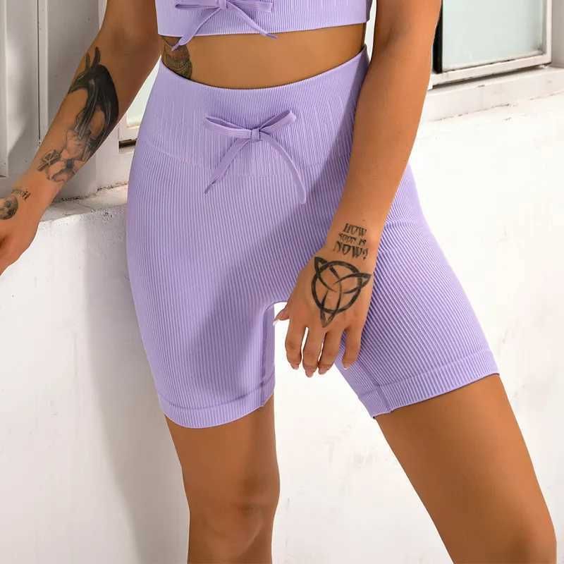 purple yoga shorts
